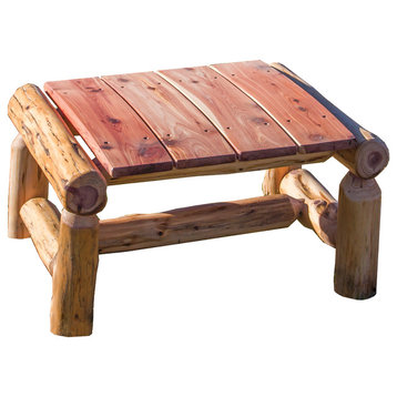 Red Cedar Log Outdoor Ottoman/Foot Stool