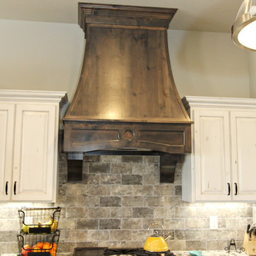 White Painted Kitchen with Knotty Alder Accents, Kimberly ID