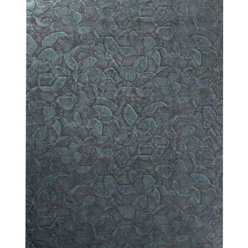 Rusted teal green bronze metallic geo hexagon faux plaster Textured 3D wallpaper, 27 Inc X 33 Ft