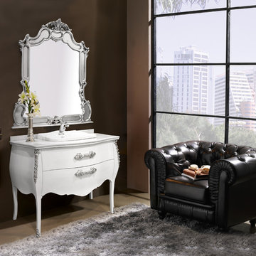 Palace 45" white bathroom vanity. Swarovski crystals
