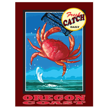 Joanne Kollman Oregon Coast Dungeness Crab Art Print, 9"x12"