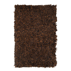 Mixed Yarn Brown Shag 2'6" x 3'6" Rug - Area Rugs