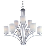 Maxim Lighting International - Deven 9-Light Chandelier, Satin Nickel - Shed some light on your next family gathering with the Deven Chandelier. This 9-light chandelier is beautifully finished in oil rubbed bronze and will match almost any existing decor. Hang the Deven Chandelier over your dining table for a classic look, or in your entryway to welcome guests to your home.