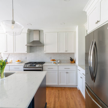 Stainless Fridge with Storage Above
