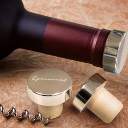 Epicureanist Metallic Wine Bottle Stoppers (Set of 2) - Wine Aerators And Stoppers