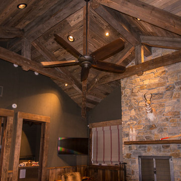 Wyoming Ranch Project - WeatheredBlend Timbers, Weathered Pine Ceilings, and Ant
