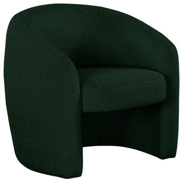 Acadia Boucle Fabric Upholstered Accent Chair, Green