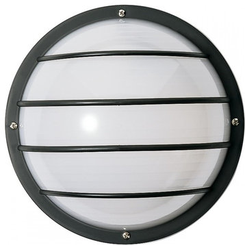 Nuvo Lighting One Light Round Cage Outdoor Wall Mount, Black Finish