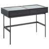 Emery Console Table, Black Steel, Black Wood