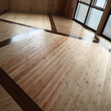建明リフォームブランドシリーズ　正五角形木組みにフローリング情熱の木張り部屋
