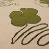6'x9' Hand Knotted Wool Designer Oriental Area Rug Beige, Green