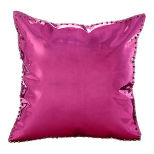 Pink Throw Pillow Cover Ruched Pink Solid Color Satin Dreamy Hot