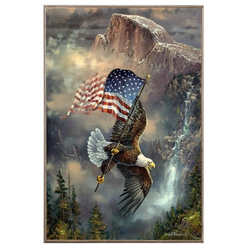 Flag Eagle, Birch Wood Print