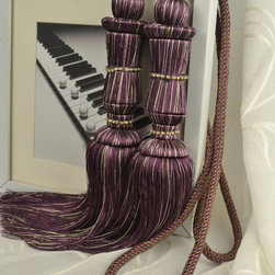 6 Colors QYM26 Polyester Curtain Tassel Tie Backs in Purple Color - Window Treatment Accessories