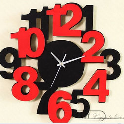 Modern Design Numbers Wall Clock - M1075B - Wall Clocks