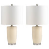 Set of 2 Ceramic 25" Table Lamps, Cream