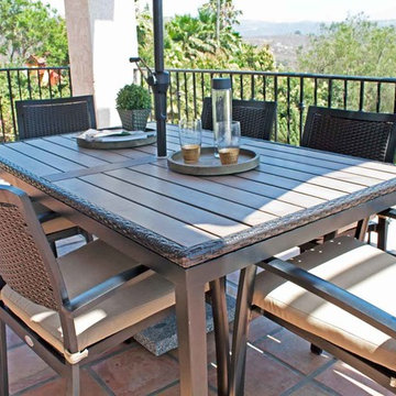 Firenza 6 Person Outdoor Wicker and Aluminium Dining Set