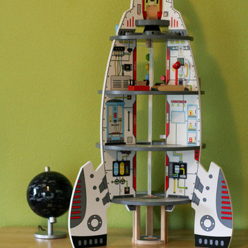 Robot and Space Theme Mashup Kid’s Bedroom