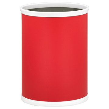 Kraftware Oval Wastebasket, Red