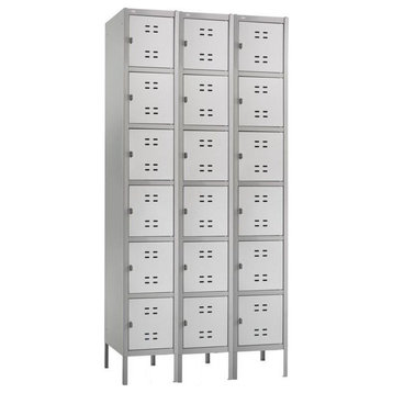 Pemberly Row Box Locker 3 Column in Gray