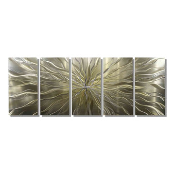 Axiom - Large Abstract Silver and Gold Hand-Etched Modern Art Metal Wall Decor