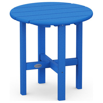 Polywood Round 18" Side Table, Pacific Blue