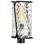 Norwell Lighting - Norwell Lighting 1252-MB-CW Waterfall - 1 Light Outdoor Post Lantern In Transiti - Clear molded glass is made even more lumious by aWaterfall 1 Light Ou Matte Black Clear Wa *UL: Suitable for wet locations Energy Star Qualified: n/a ADA Certified: n/a  *Number of Lights: 1-*Wattage:75w T10 Edison bulb(s) *Bulb Included:No *Bulb Type:T10 Edison *Finish Type:Matte Black