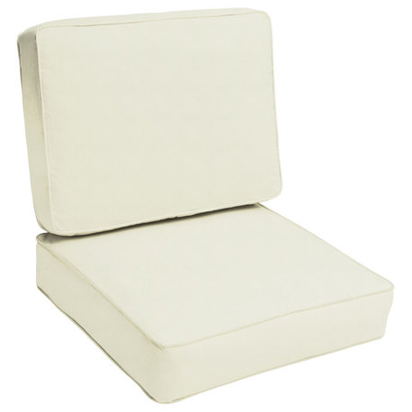 Sunbrella Canvas Natural Outdoor Corded Cushion Set, 22"x22"