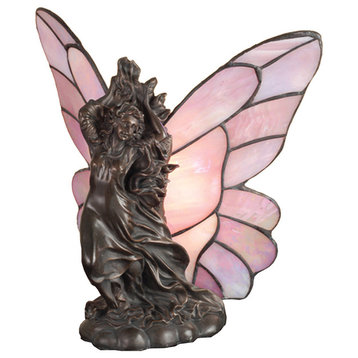 8H Pearl Winged Fairy Accent Lamp