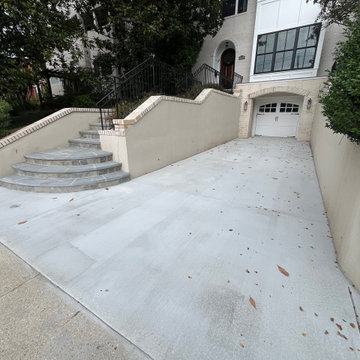 Thermal Walkway with 2 Inch Blue Step Treads and New Driveway in Chevy Chase MD