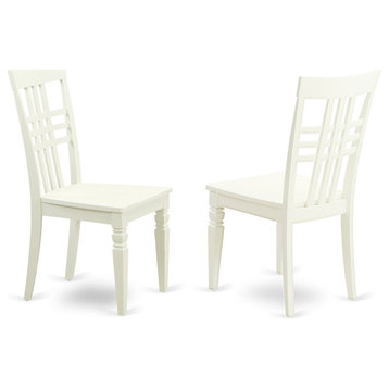 Logan Dining Chair With Wood Seat, Linen White Finish, Set of 2