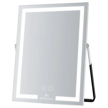 The Muse Tri-Tone LED Easel Makeup Mirror, White