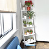 Costway Versatile White 5-Tier Bookshelf Shelf Ladder Bookcase Storage Display