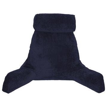 Husband Pillow Bedrest Reading & Support Bed Backrest With Arms, Dark Blue