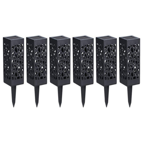 Modern Home Set of 6 Solar Powered LED Path Lights - Modern Deco Design - Light