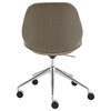 Lyle Office Chair Without Armrests, Taupe Fabric With Polished Aluminum Base