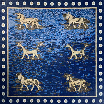 The Great Gate of Ishtar in Babylon Mosaic Reproduction
