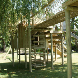 Secret 4-sided Rope Ladder treehouse entrance - Garden Playhouses