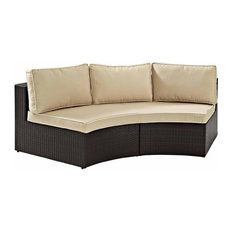 50 Most Por Plastic Outdoor Sofas For 2018 Houzz Crosley Catalina Outdoor Wicker Round Sectional Sofa With Sand Cushions Sofas