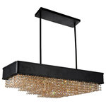 CWI Lighting - Medina 10 Light Drum Shade Chandelier with Black finish - This 10-Light Chandelier From CWI Lighting Comes In A Black Finish.It measures 10" high x 12" long x 32" wide. This light uses 10 Bi-Pin G9 bulb(s). Dry rated. Can be used in dry environments like living rooms or bedrooms.Comes with 72" of rods  This light requires 10 ,  Watt Bulbs (Not Included) UL Certified.