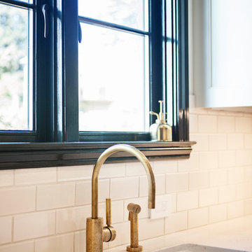 Handpainted Kasbah Trellis + Field Tile Kitchen Backsplash