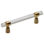 Hamilton Bowes - Lucite on Satin Gold Pull, 128mm Hole Centers, 7", Set of 10 - Timeless quality decorative hardware from Hamilton Bowes.