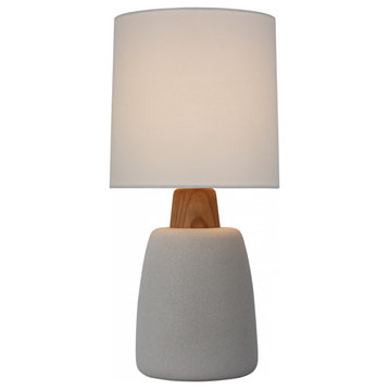 Aida Medium Table Lamp, 1-Light, Wood, Linen Shade, 21"H (BBL 3610PRW-L CU1DJ)