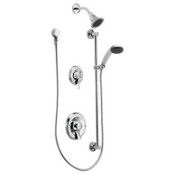 Moen T8342EP15 Chrome Commercial 3-Function Shower System, 1.5 GPM