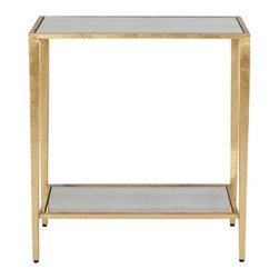 Worlds Away Joyce Gold Rectangular Table - Dining Tables