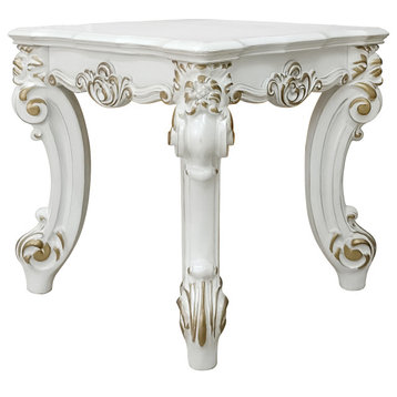 ACME Vendome II End table in  Antique Pearl Finish