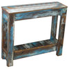Heavily Distressed Blue Combo Side Table