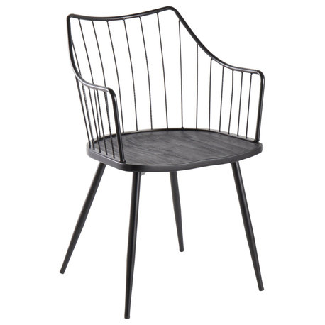 Winston Chair, Black Metal/Black Wood