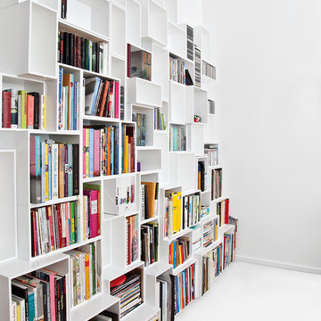 Huge bookshelf in white.