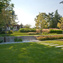 transition down to lower yard elevation